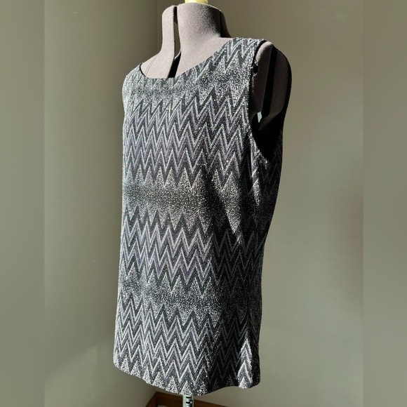 Fashion Bug Black and Purple Chevron Tank Top Size L - Picture 4 of 9